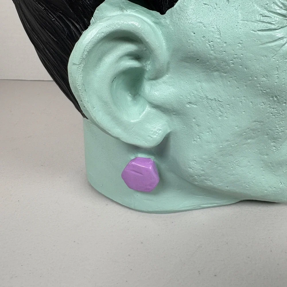 Halloween Green Frankenstein Large Head Bust Decoration Life Like Pink And Green